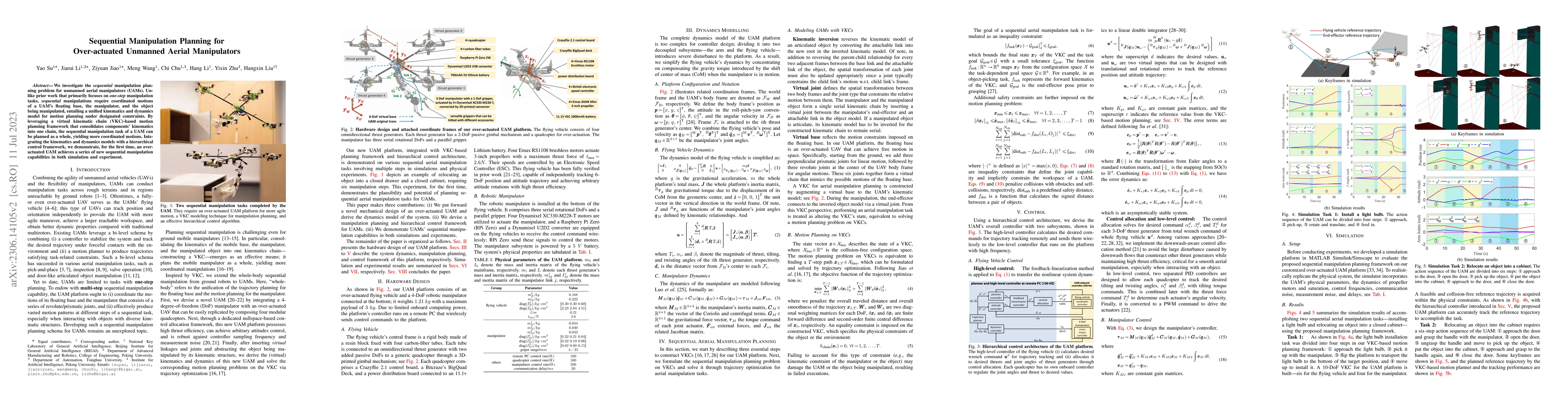 Thumbnail for Sequential Manipulation Planning for Over-actuated Unmanned Aerial
  Manipulators