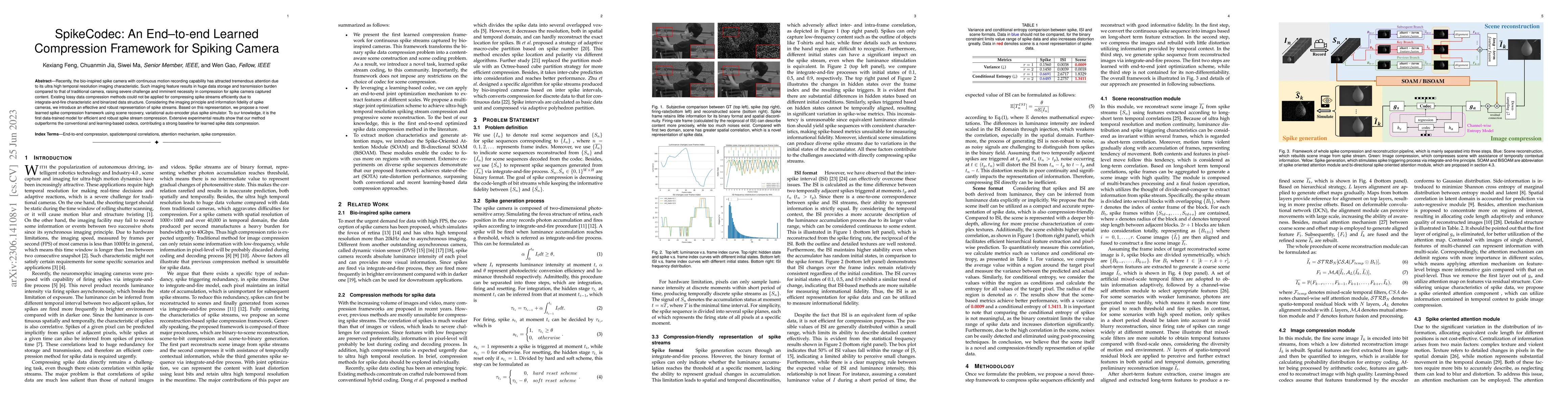 Thumbnail for SpikeCodec: An End-to-end Learned Compression Framework for Spiking
  Camera