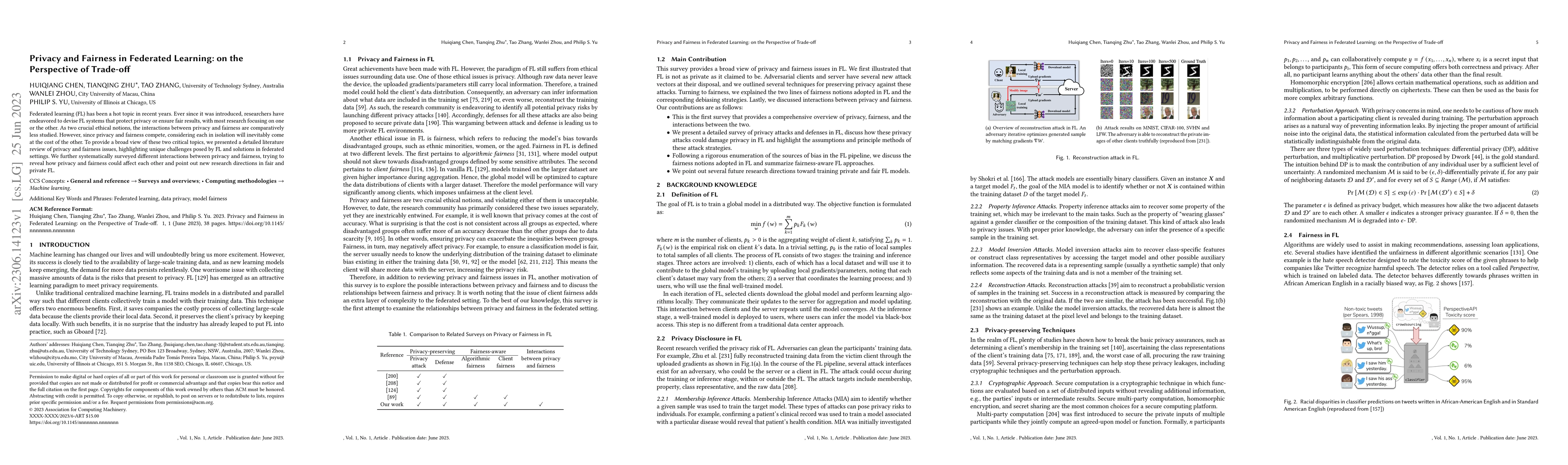 Thumbnail for Privacy and Fairness in Federated Learning: on the Perspective of
  Trade-off
