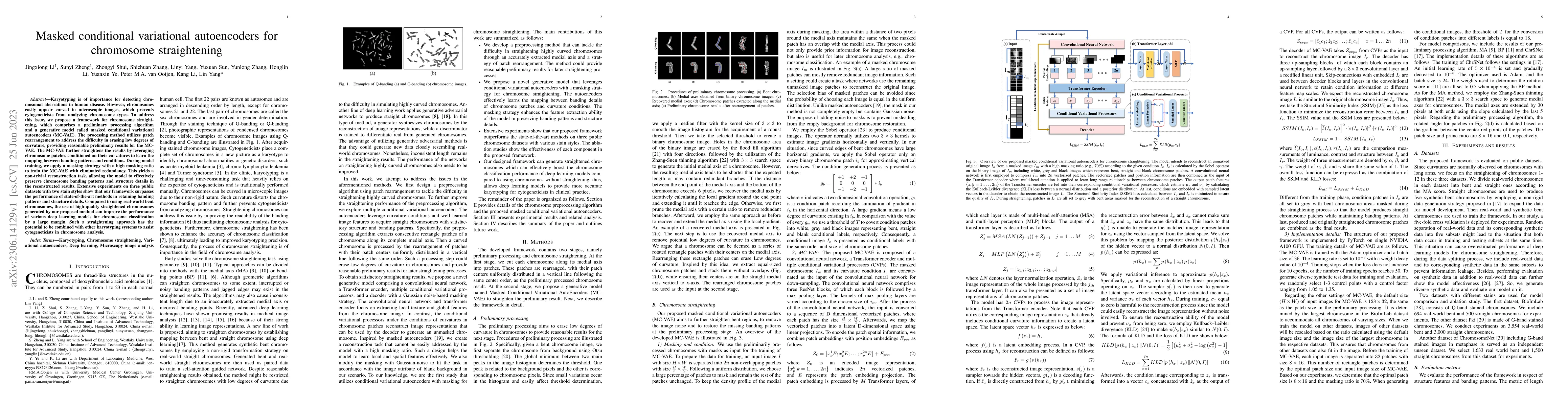 Thumbnail for Masked conditional variational autoencoders for chromosome straightening