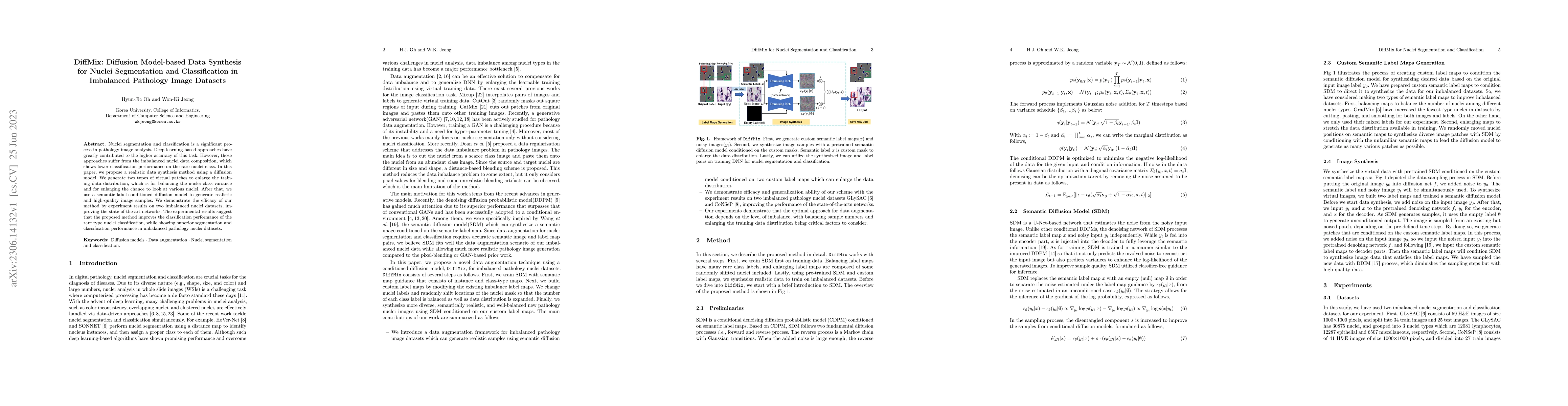 Thumbnail for DiffMix: Diffusion Model-based Data Synthesis for Nuclei Segmentation
  and Classification in Imbalanced Pathology Image Datasets