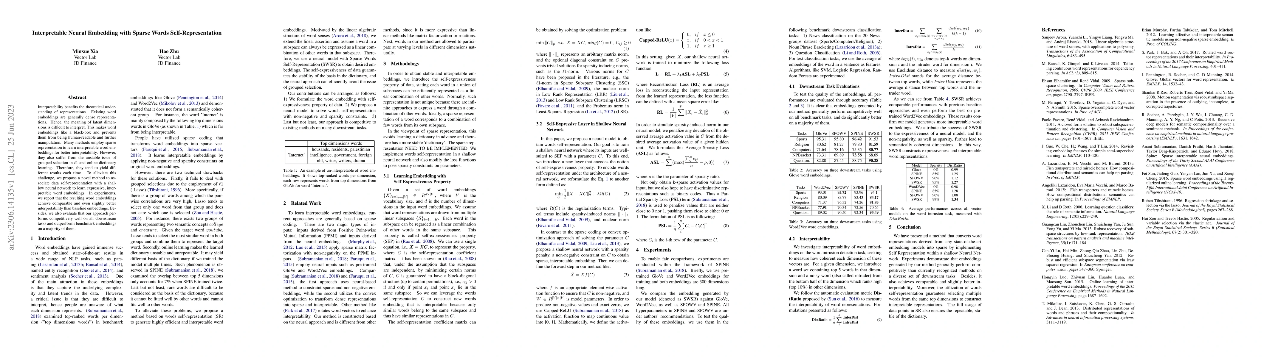 Thumbnail for Interpretable Neural Embeddings with Sparse Self-Representation