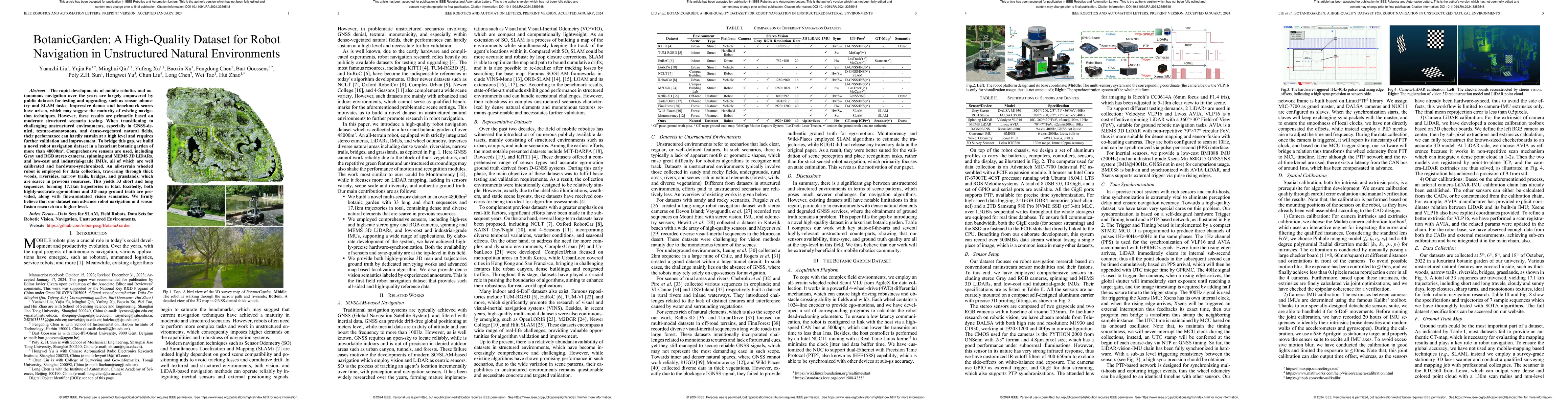 Thumbnail for BotanicGarden: A High-Quality Dataset for Robot Navigation in
  Unstructured Natural Environments