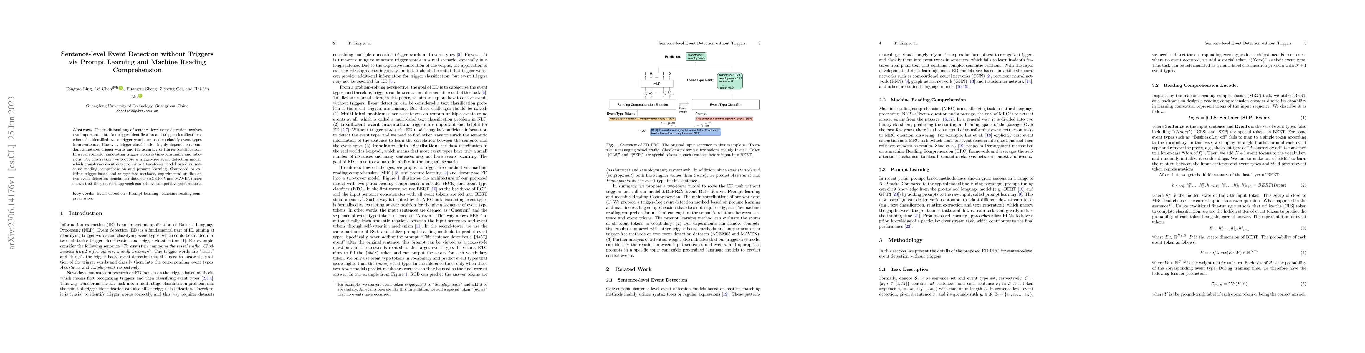Thumbnail for Sentence-level Event Detection without Triggers via Prompt Learning and
  Machine Reading Comprehension