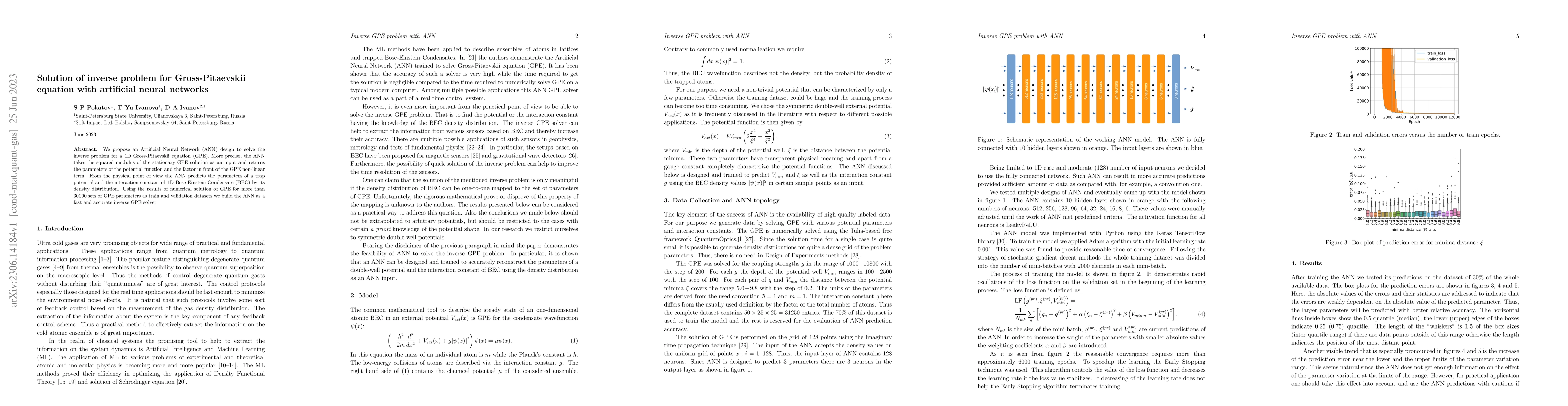 Thumbnail for Solution of inverse problem for Gross-Pitaevskii equation with
  artificial neural networks