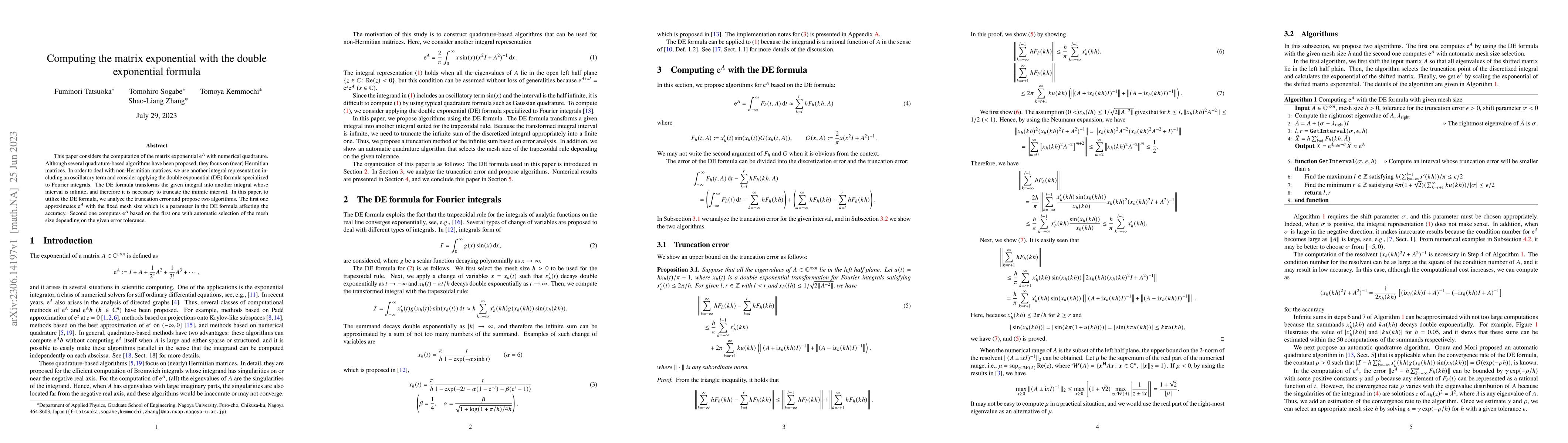 Thumbnail for Computing the matrix exponential with the double exponential formula