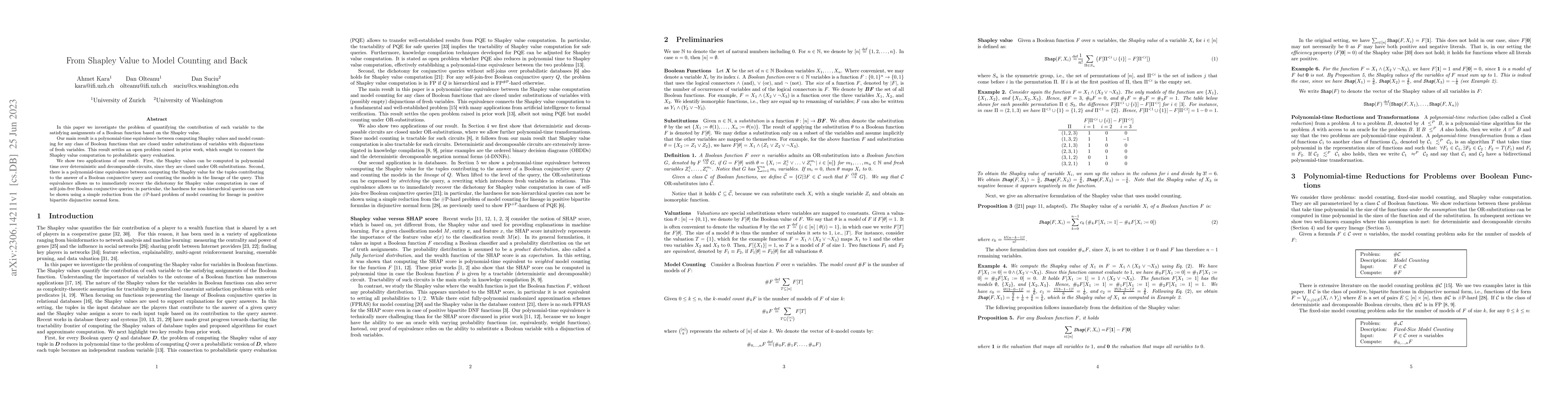 Thumbnail for From Shapley Value to Model Counting and Back