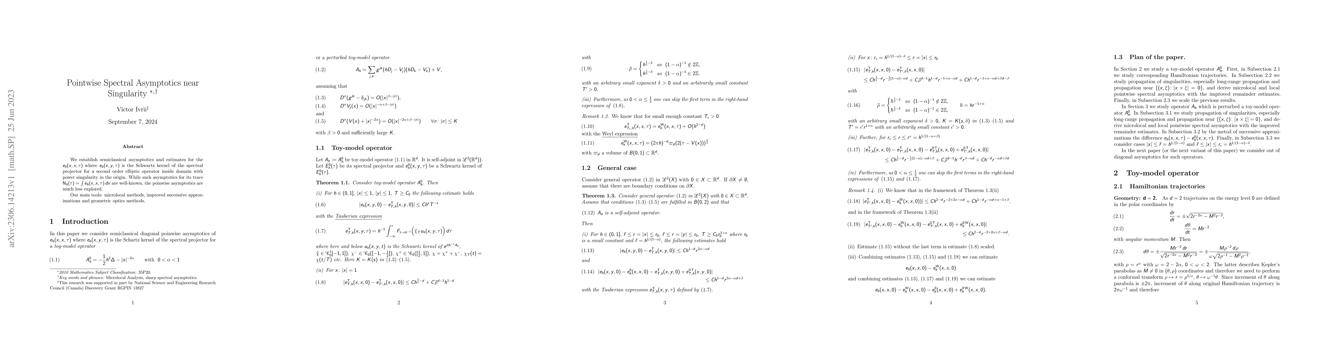 Thumbnail for Pointwise Spectral Asymptotics near Singularity
