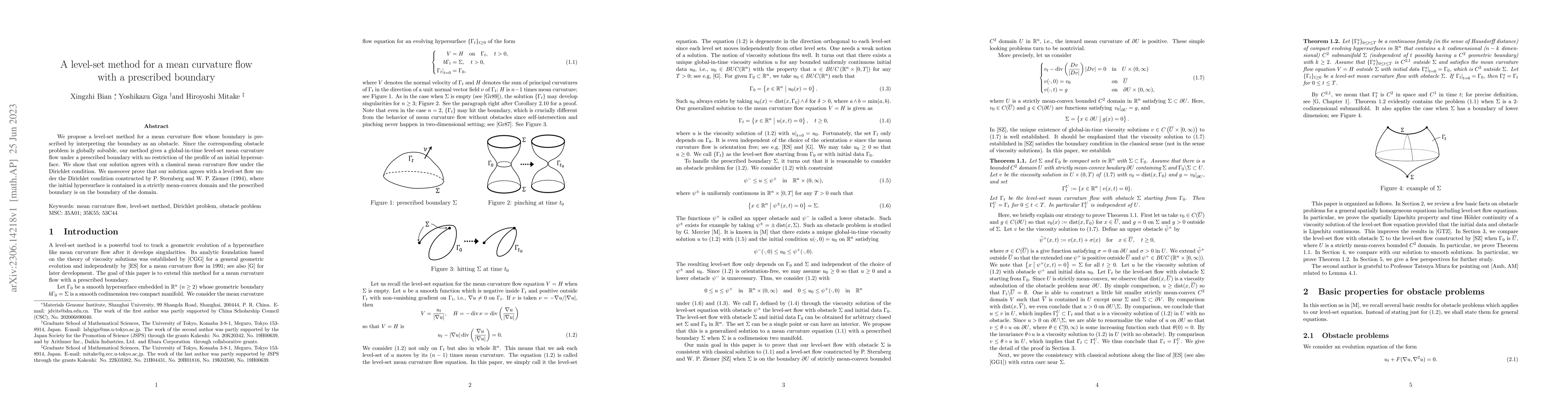 Thumbnail for A level-set method for a mean curvature flow with a prescribed boundary