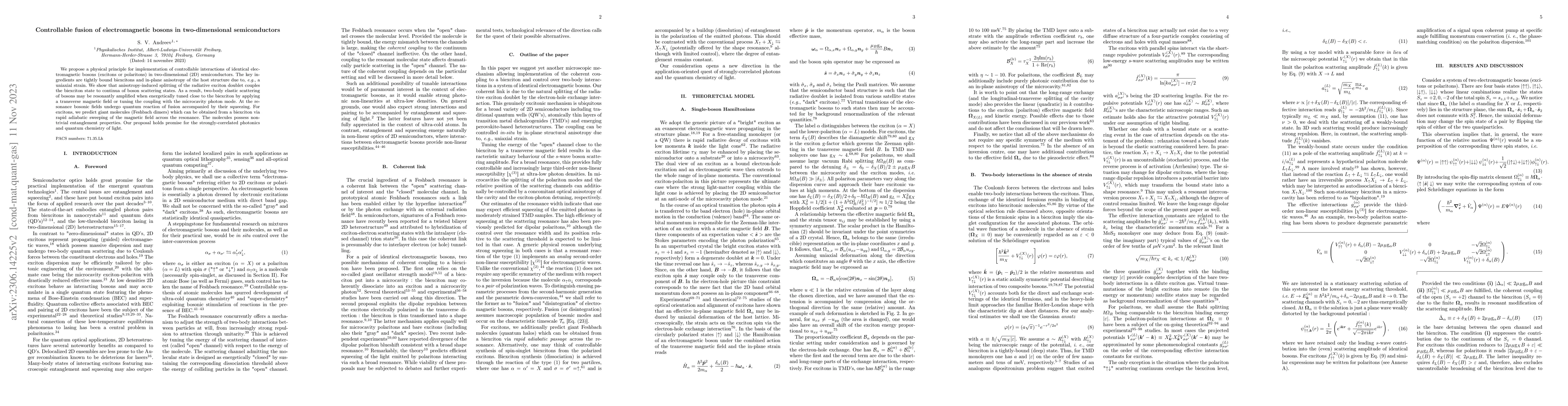 Thumbnail for Controllable fusion of electromagnetic bosons in two-dimensional
  semiconductors