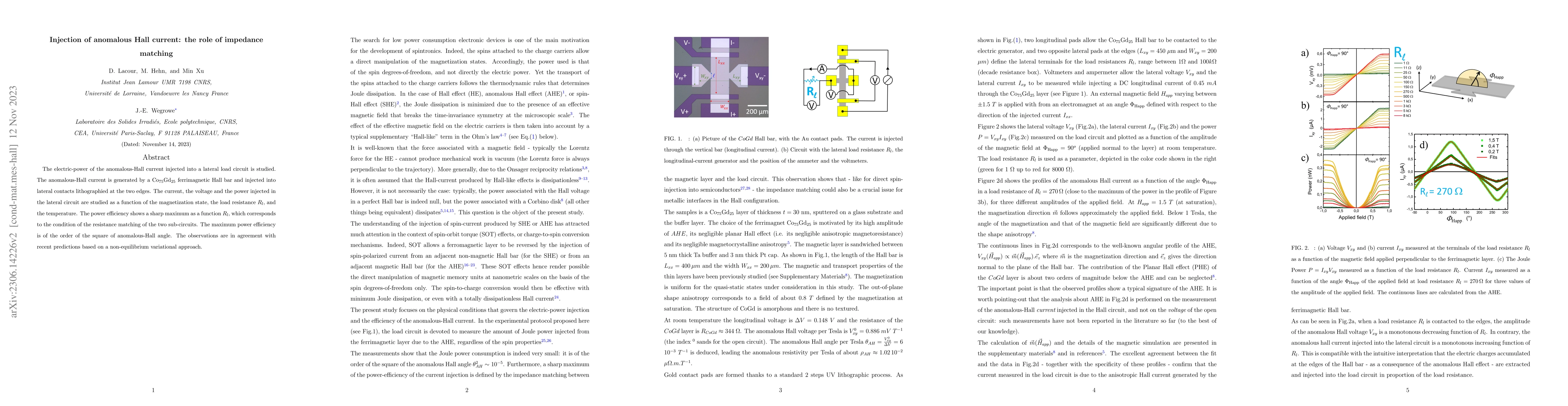 Thumbnail for Electric-power efficiency of anomalous Hall current