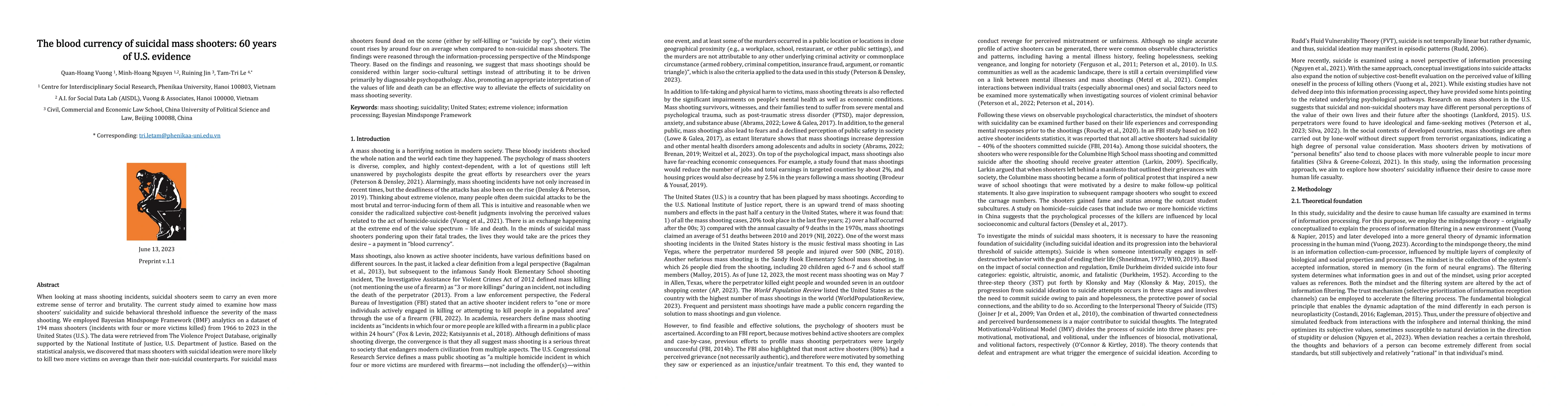 Thumbnail for The blood currency of suicidal mass shooters: 60 years of U.S. evidence
