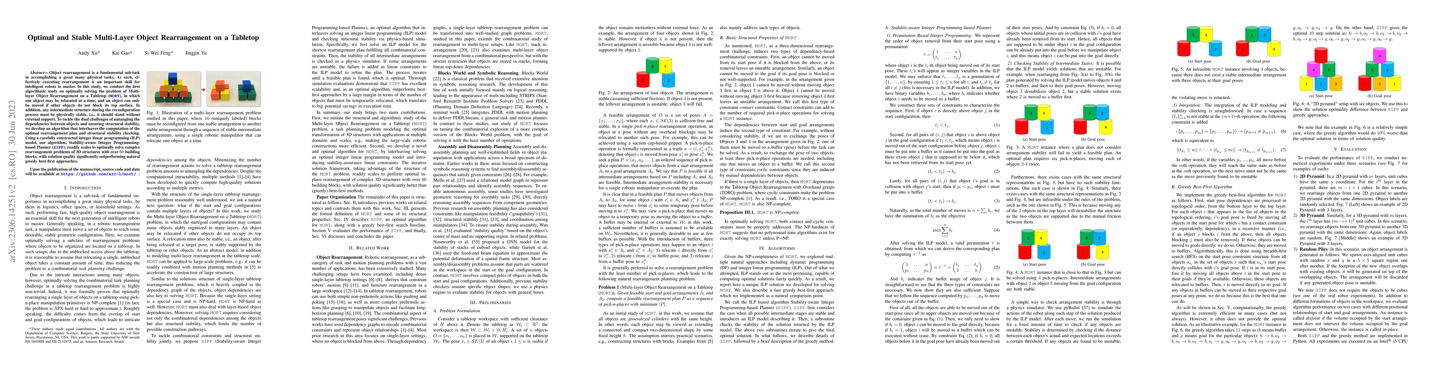 Thumbnail for Optimal and Stable Multi-Layer Object Rearrangement on a Tabletop