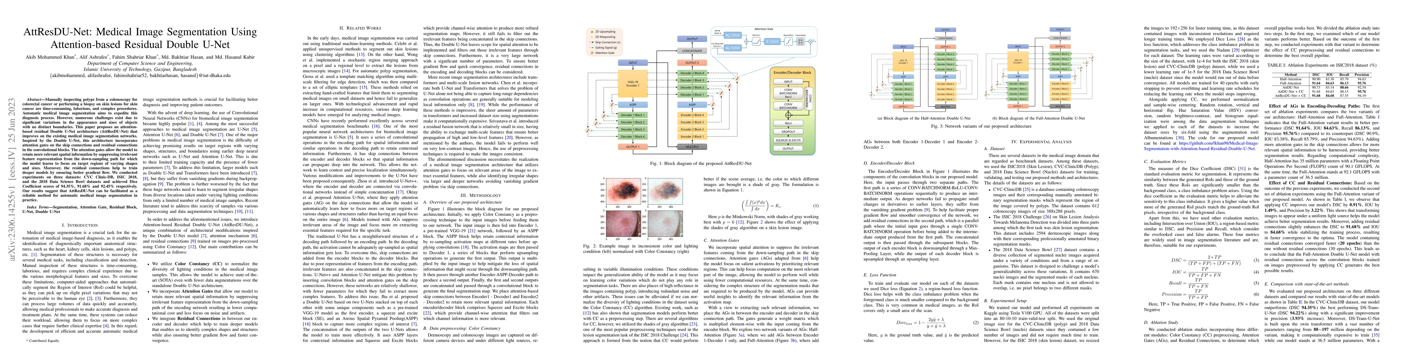 Thumbnail for AttResDU-Net: Medical Image Segmentation Using Attention-based Residual
  Double U-Net