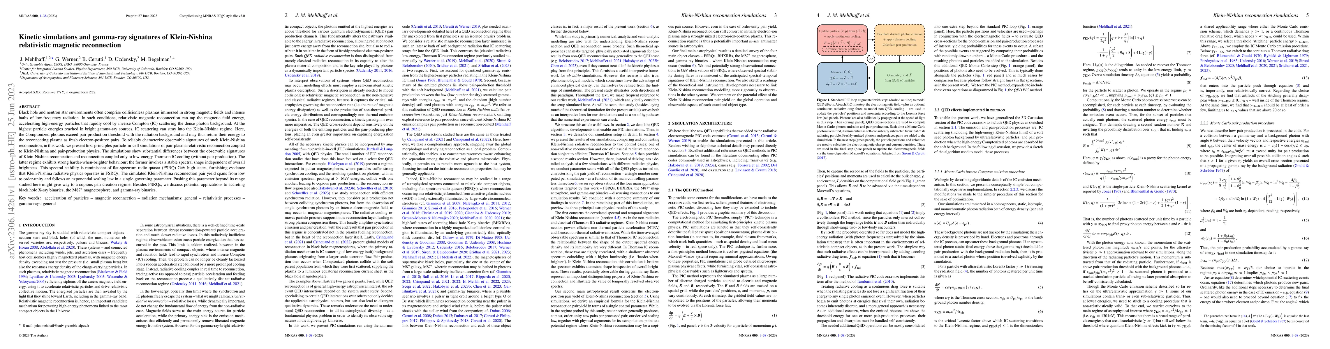Thumbnail for Kinetic simulations and gamma-ray signatures of Klein-Nishina
  relativistic magnetic reconnection