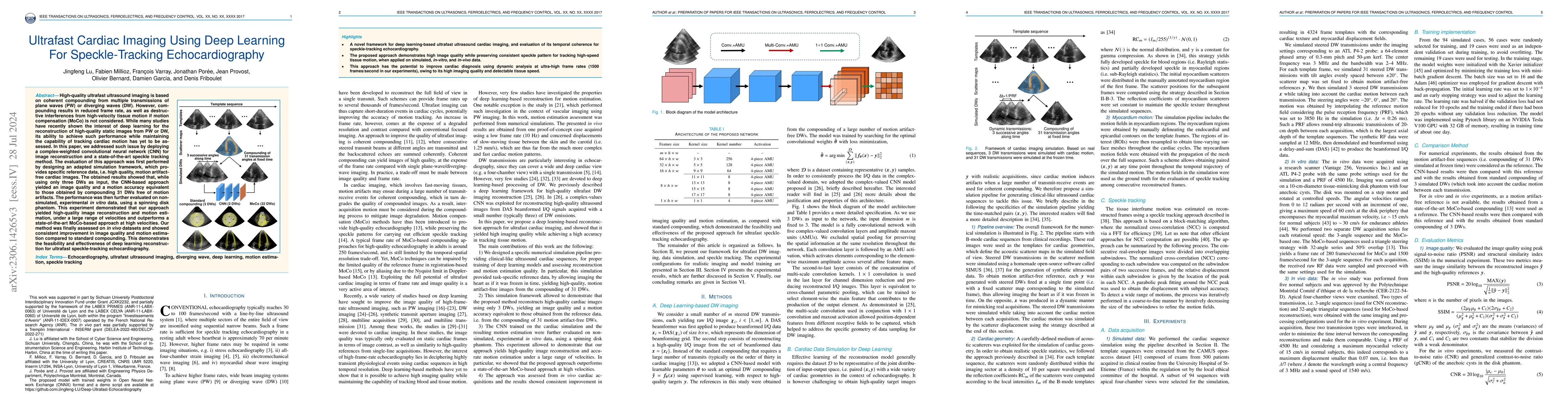 Thumbnail for Ultrafast Cardiac Imaging Using Deep Learning For Speckle-Tracking
  Echocardiography