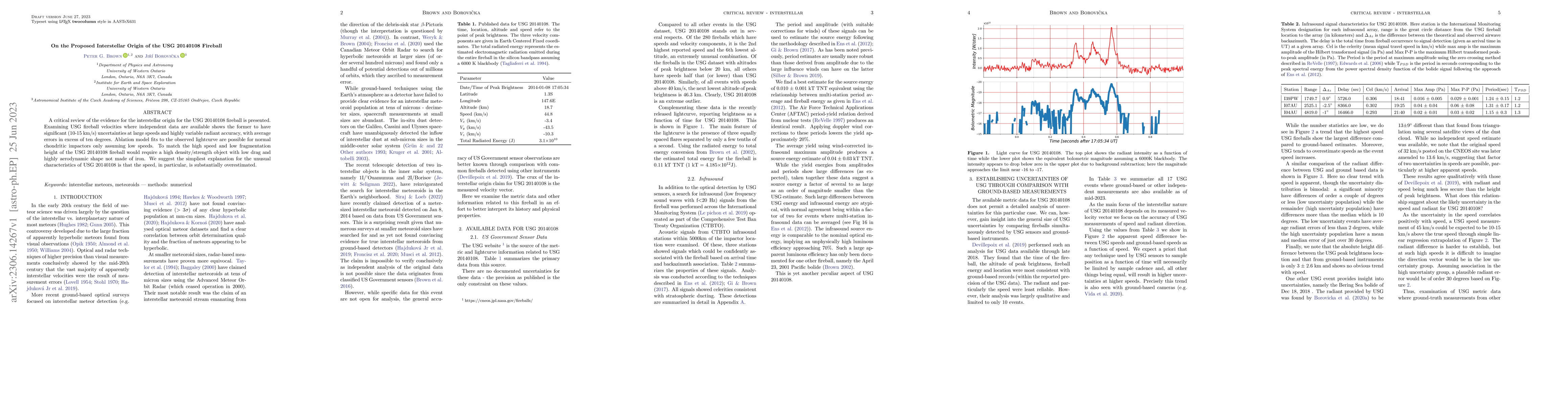 Thumbnail for On the Proposed Interstellar Origin of the USG 20140108 Fireball