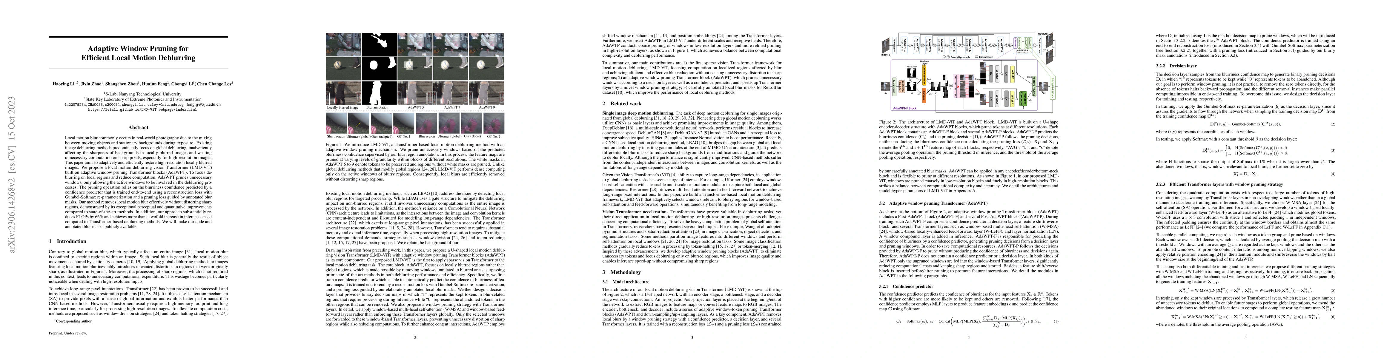 Thumbnail for Adaptive Window Pruning for Efficient Local Motion Deblurring