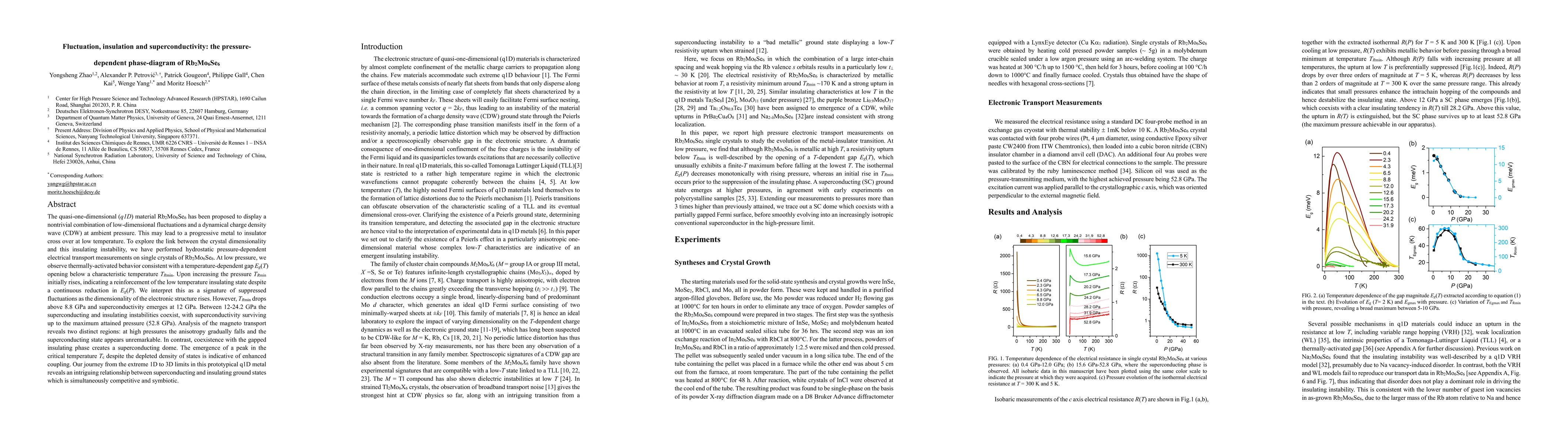 Thumbnail for Fluctuation, insulation and superconductivity: the pressure-dependent
  phase-diagram of Rb$_2$Mo$_6$Se$_6$