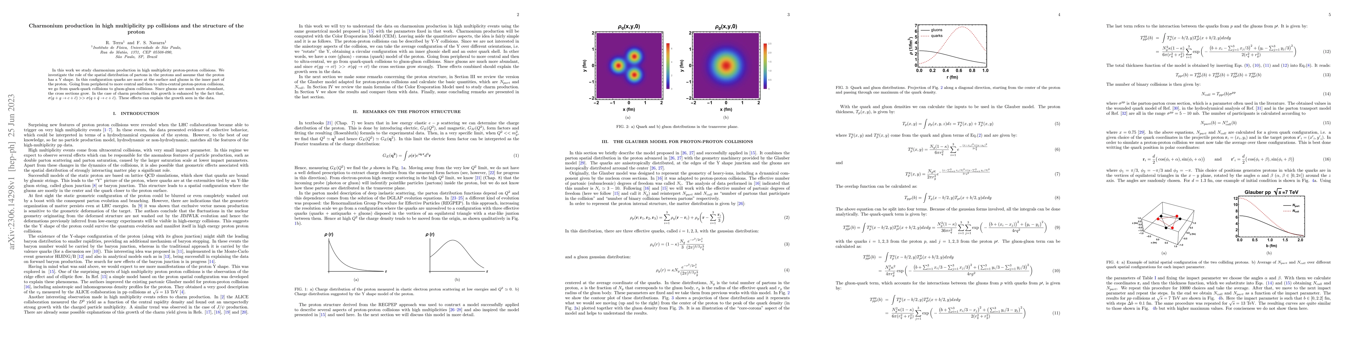 Thumbnail for Charmonium production in high multiplicity p p collisions and the
  structure of the proton