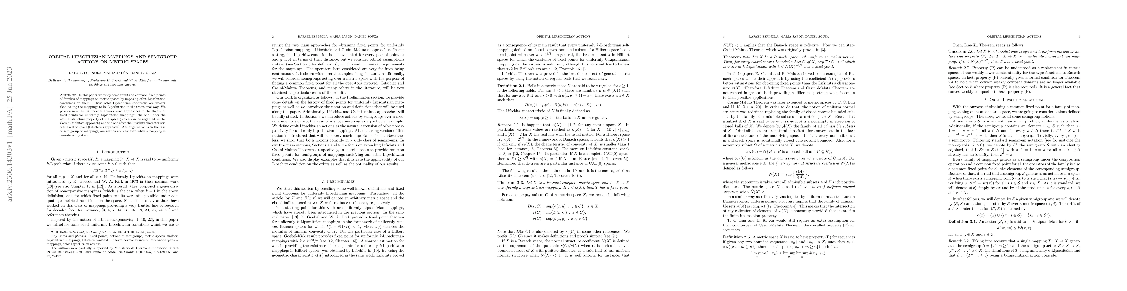 Thumbnail for Orbital Lipschitzian mappings and semigroup actions on metric spaces