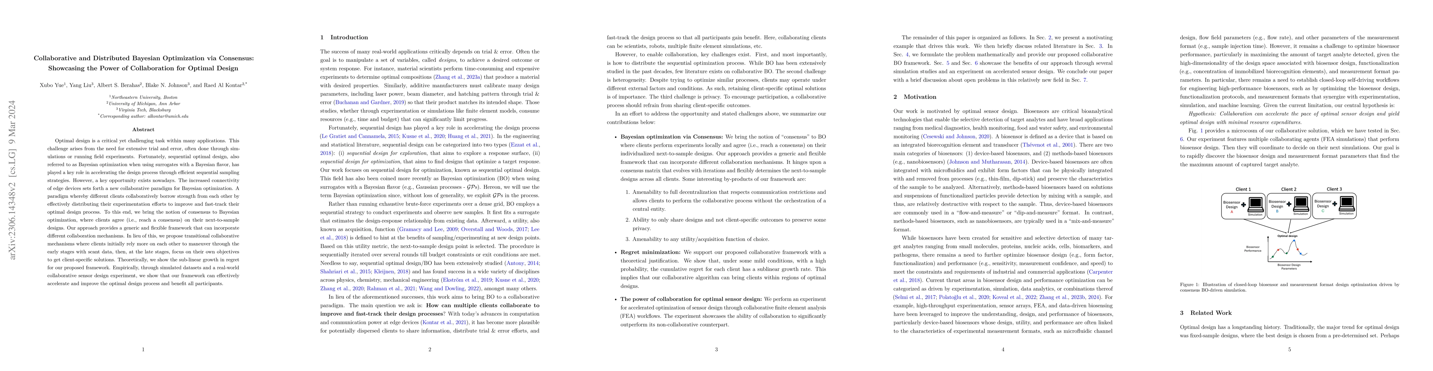Thumbnail for Collaborative and Distributed Bayesian Optimization via Consensus:
  Showcasing the Power of Collaboration for Optimal Design