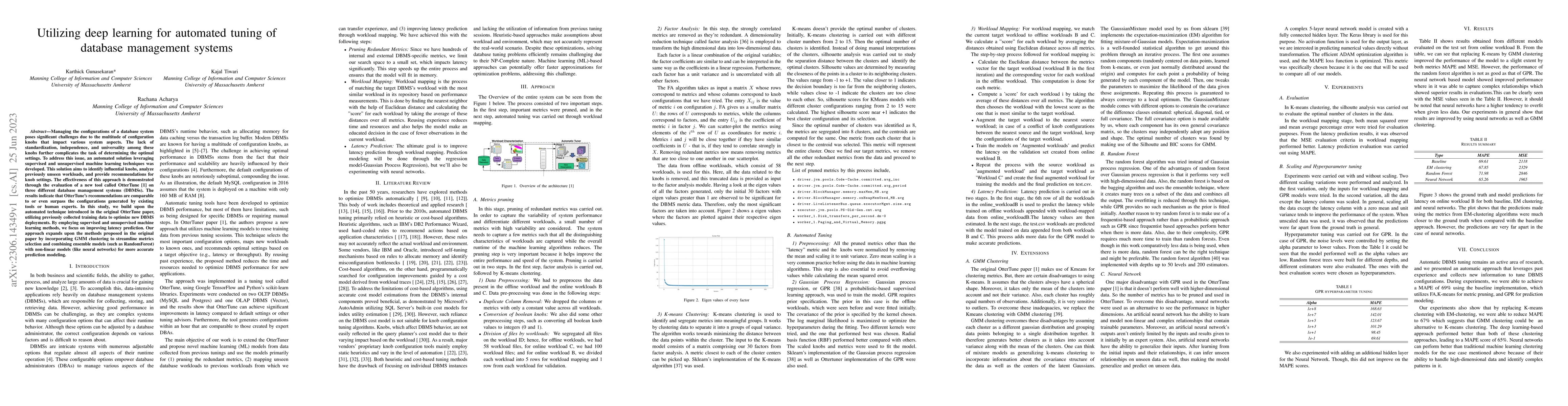 Thumbnail for Utilizing deep learning for automated tuning of database management
  systems