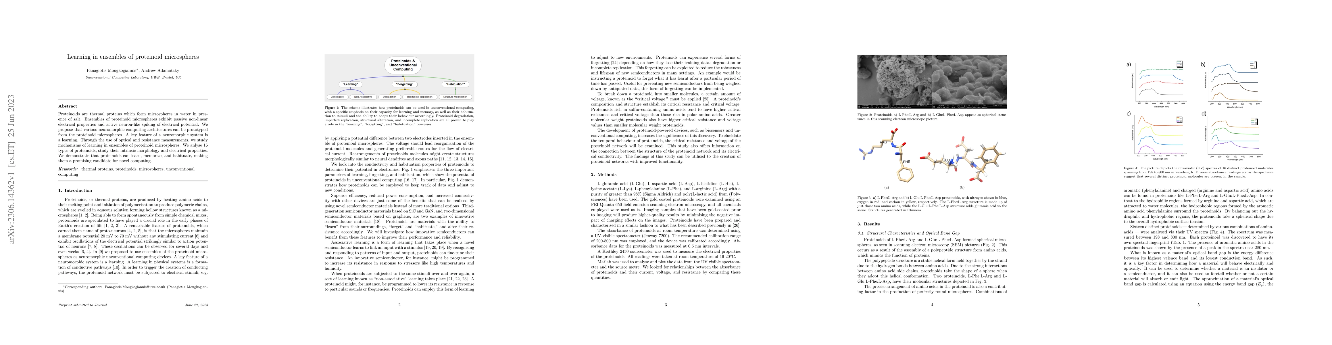 Thumbnail for Learning in ensembles of proteinoid microspheres