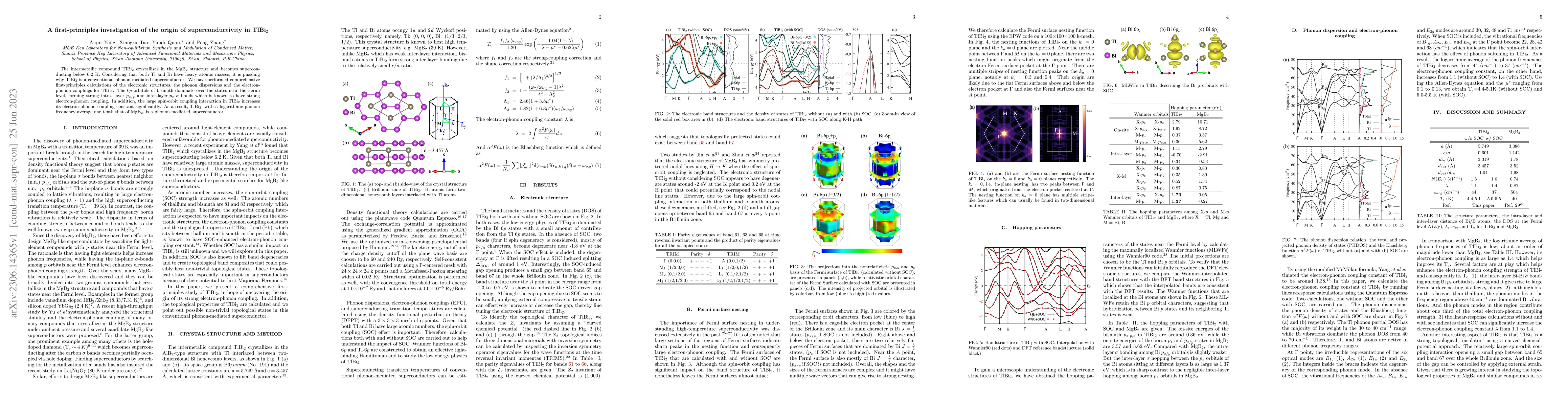 Thumbnail for A first-principles investigation of the origin of superconductivity in
  TlBi$_2$