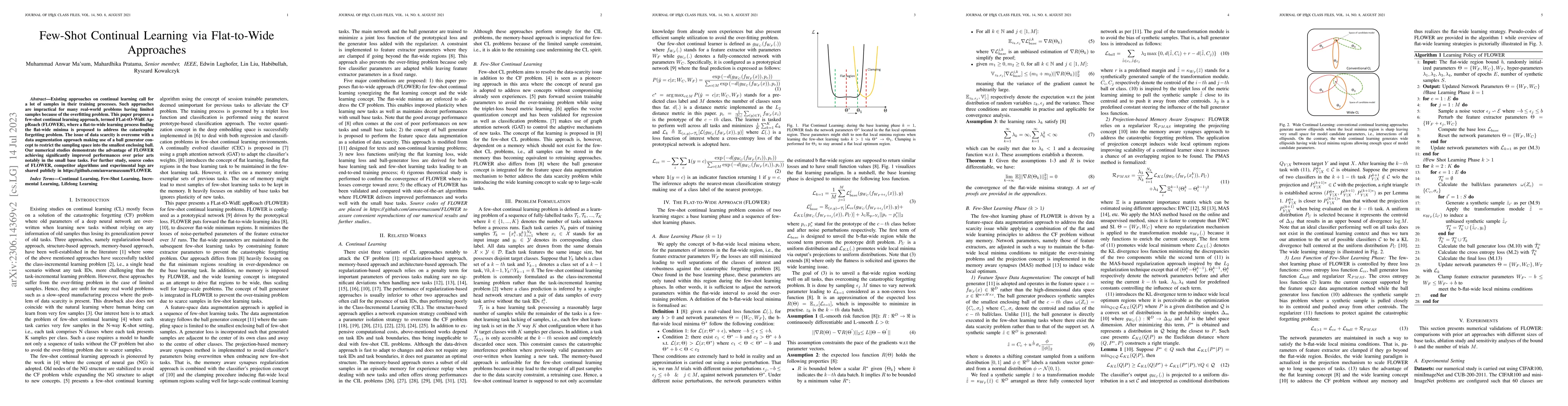 Thumbnail for Few-Shot Continual Learning via Flat-to-Wide Approaches