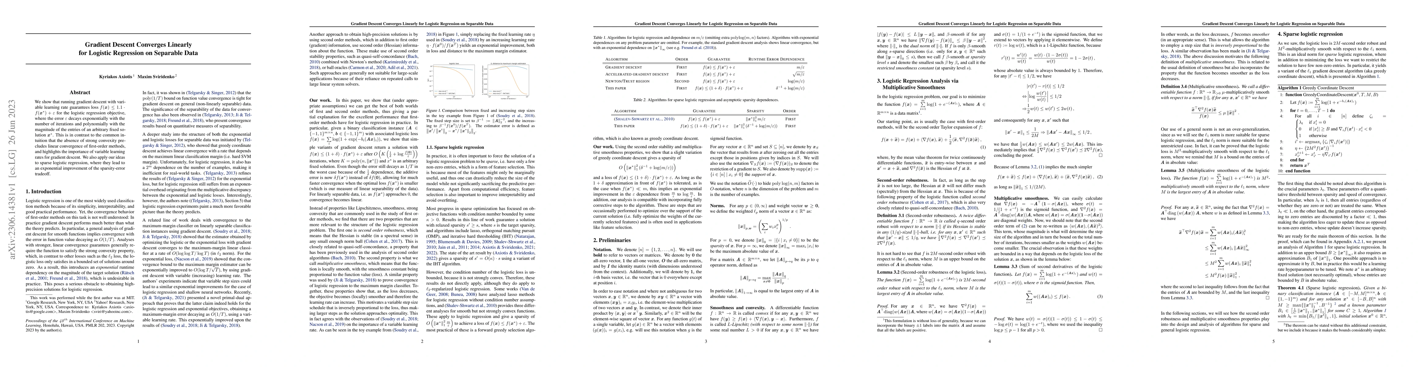 Thumbnail for Gradient Descent Converges Linearly for Logistic Regression on Separable
  Data