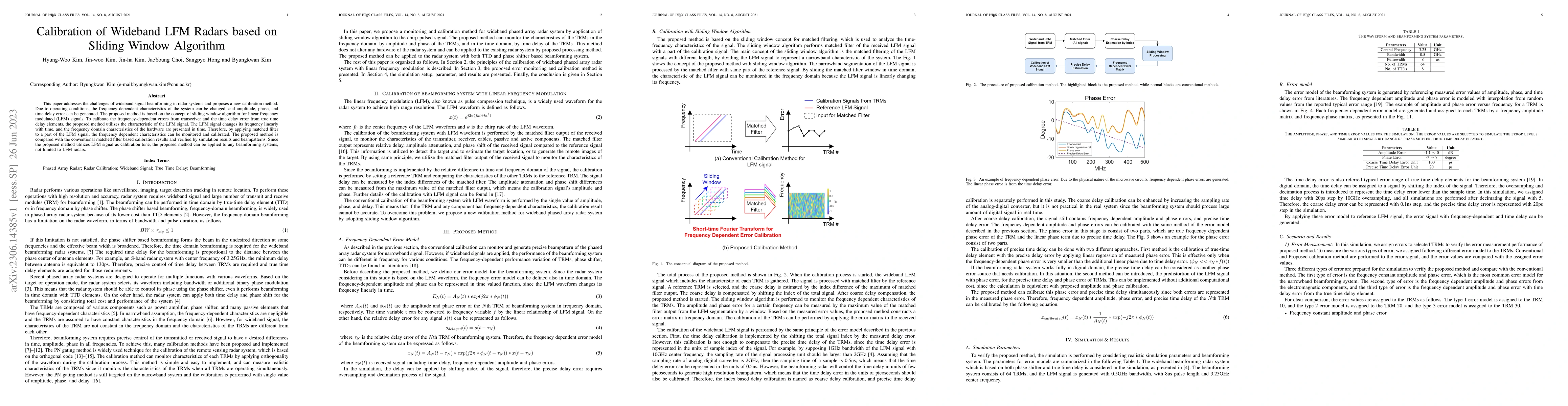 Thumbnail for Calibration of Wideband LFM Radars based on Sliding Window Algorithm