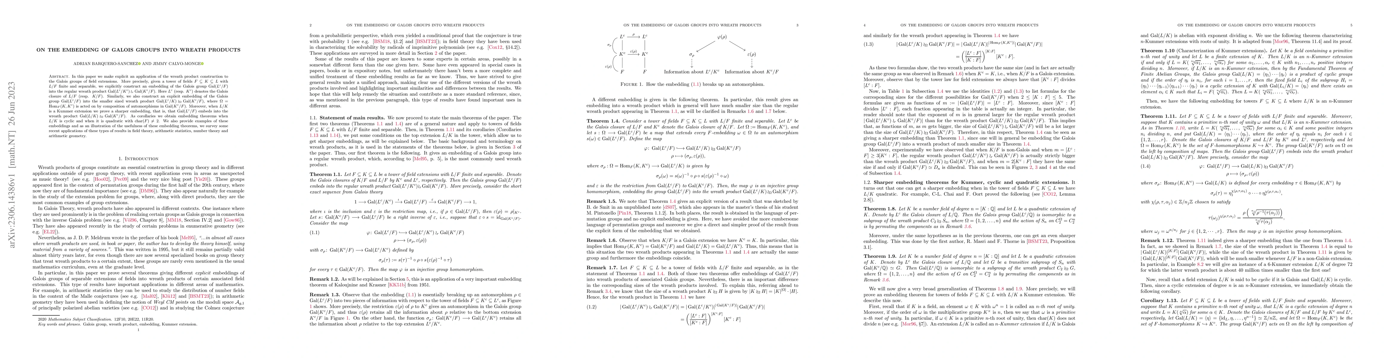 Thumbnail for On the embedding of Galois groups into wreath products