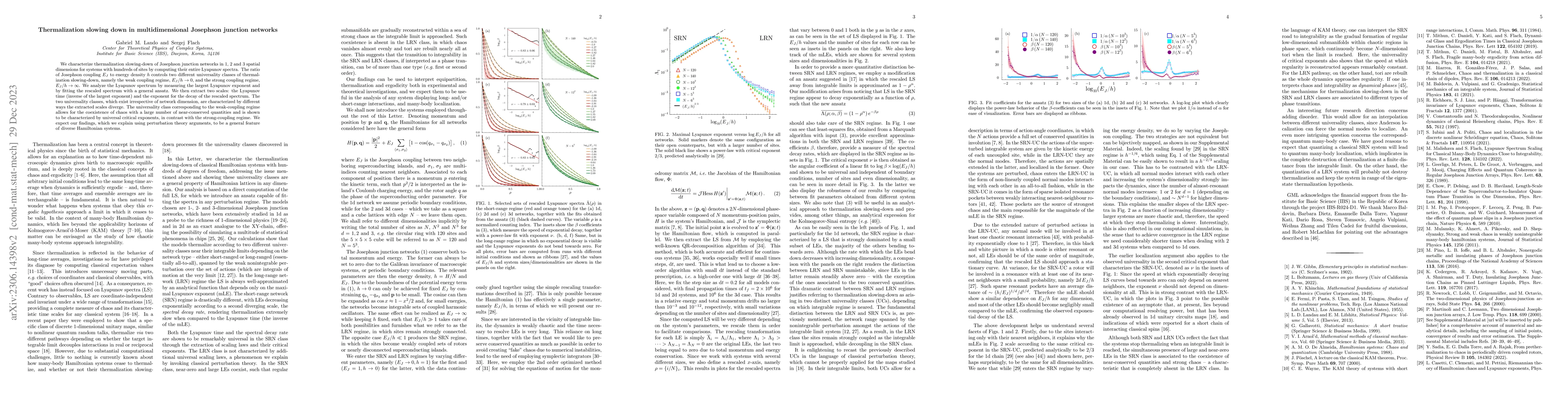 Thumbnail for Thermalization slowing down in multidimensional Josephson junction
  networks