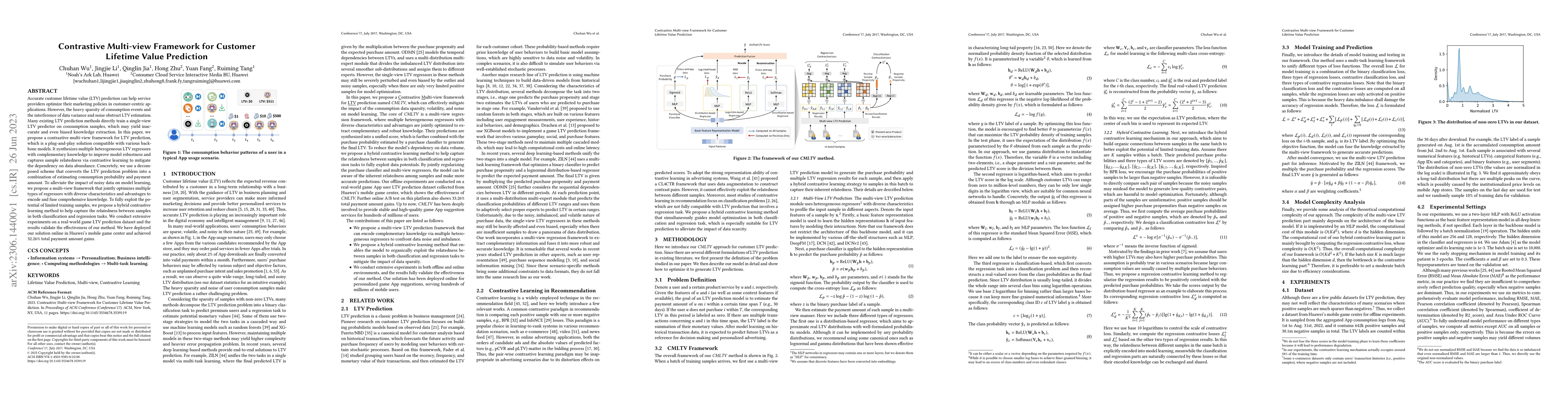 Thumbnail for Contrastive Multi-view Framework for Customer Lifetime Value Prediction