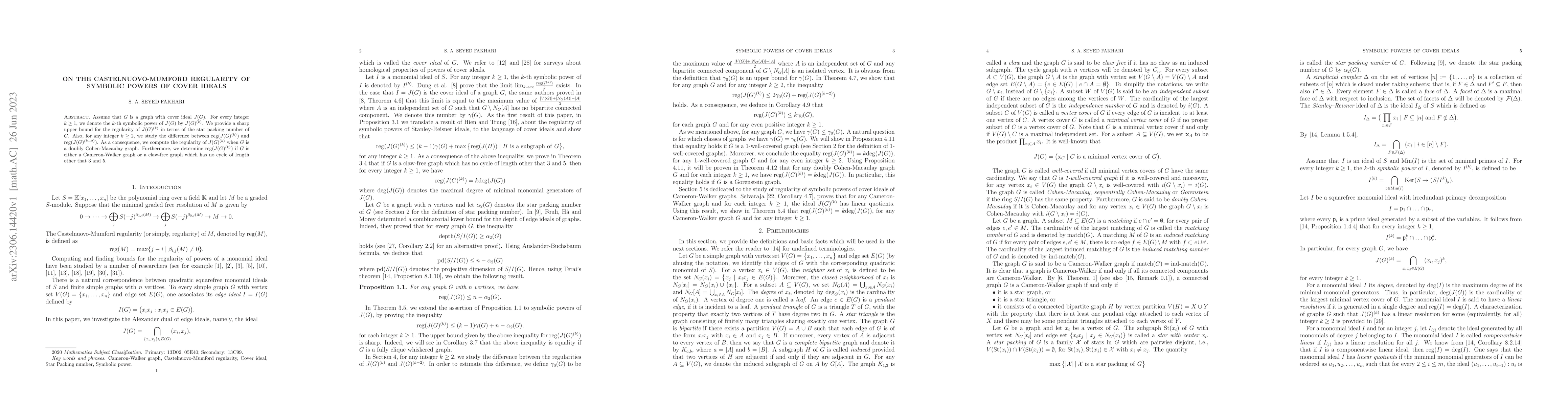 Thumbnail for On the Castelnuovo-Mumford regularity of symbolic powers of cover ideals