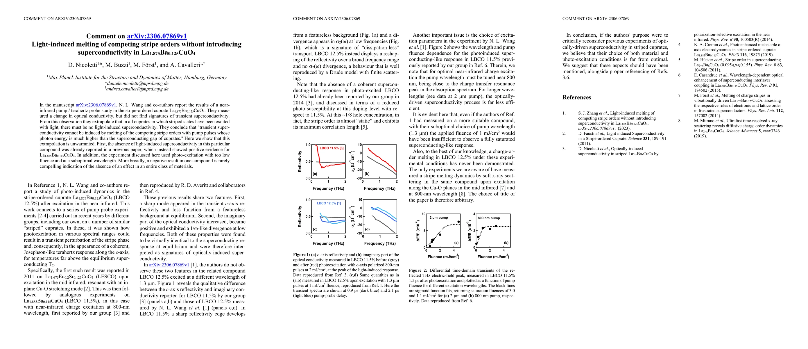 Thumbnail for Comment on "Light-induced melting of competing stripe orders without
  introducing superconductivity in La$_{1.875}$Ba$_{0.125}$CuO$_4$"
  (arXiv:2306.07869v1)