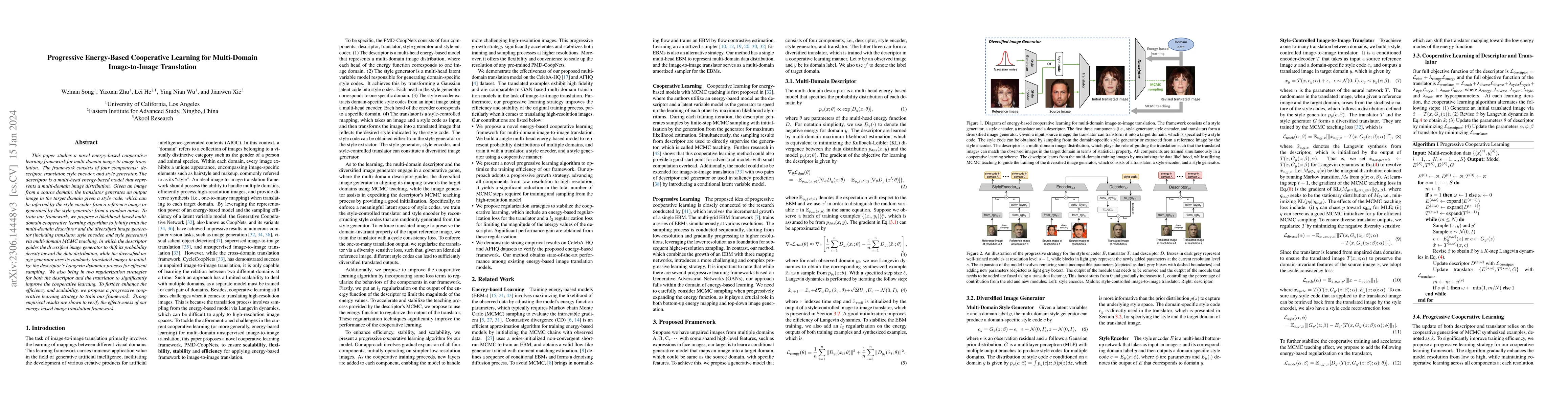 Thumbnail for Progressive Energy-Based Cooperative Learning for Multi-Domain
  Image-to-Image Translation