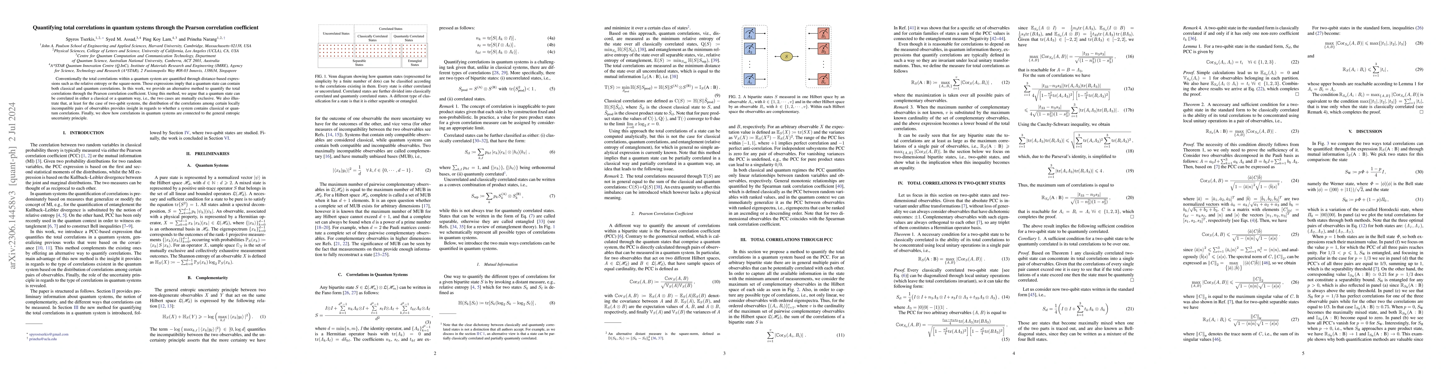 Thumbnail for Quantifying total correlations in quantum systems through the Pearson
  correlation coefficient