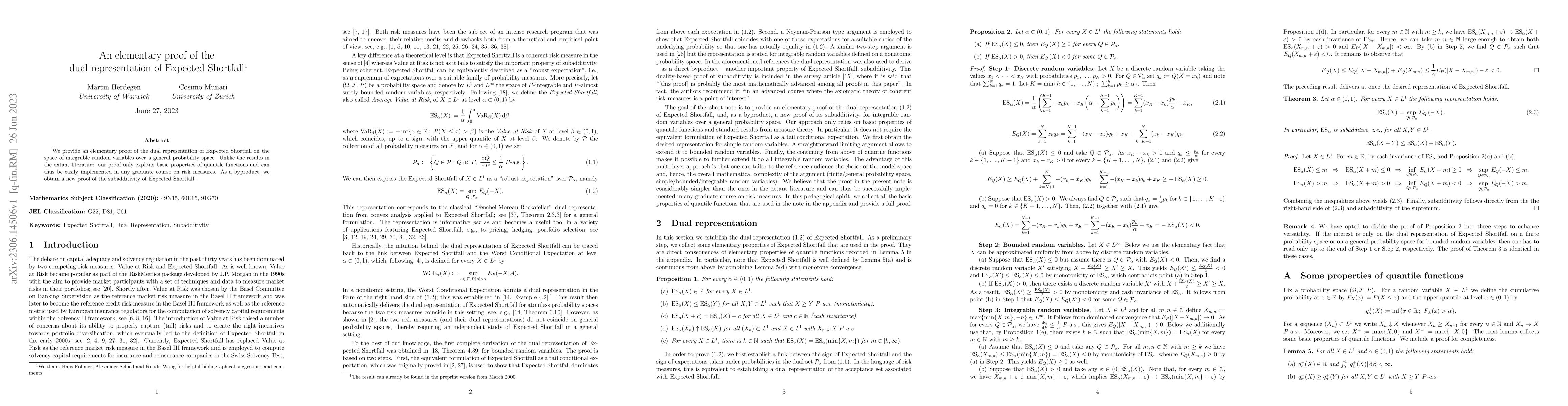 Thumbnail for An elementary proof of the dual representation of Expected Shortfall