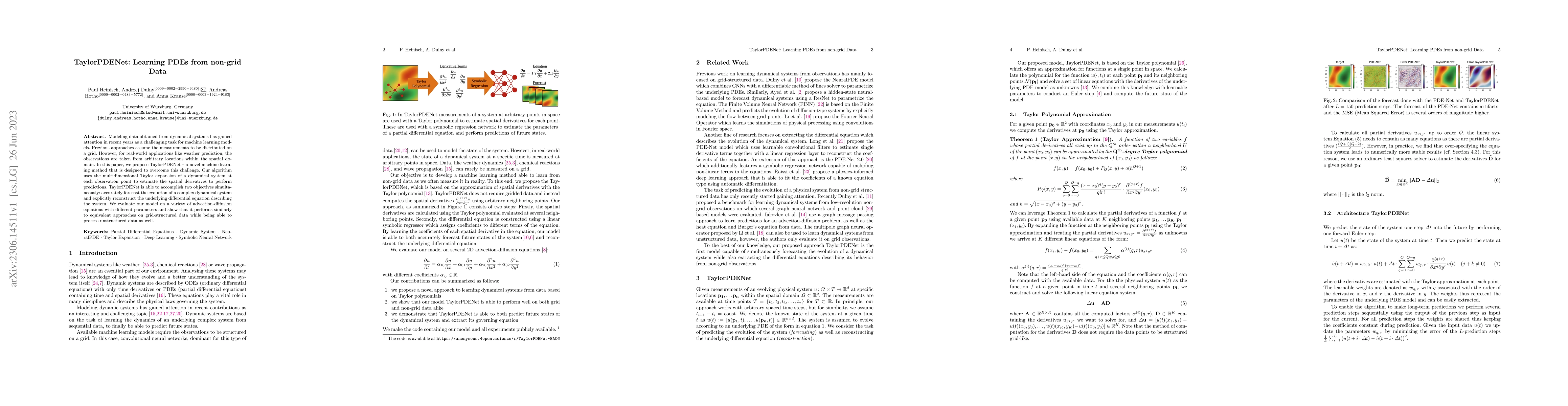 Thumbnail for TaylorPDENet: Learning PDEs from non-grid Data