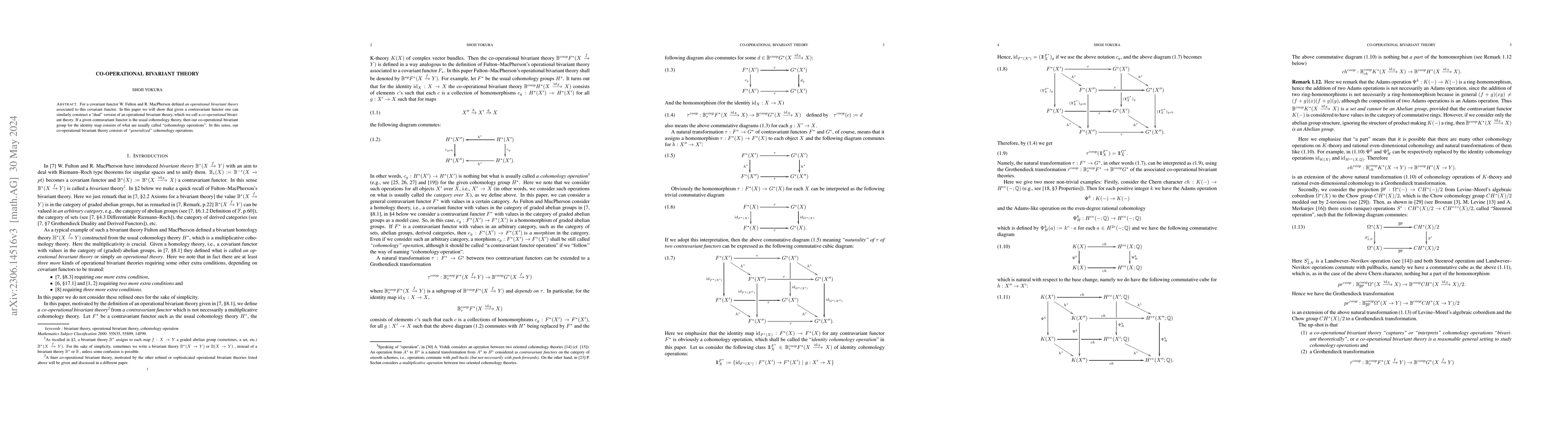 Thumbnail for Co-operational bivariant theory