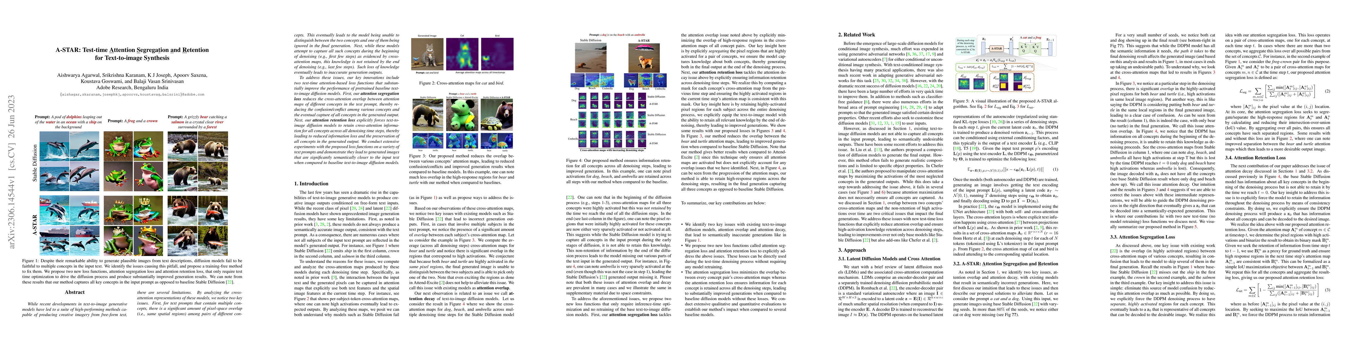 Thumbnail for A-STAR: Test-time Attention Segregation and Retention for Text-to-image
  Synthesis