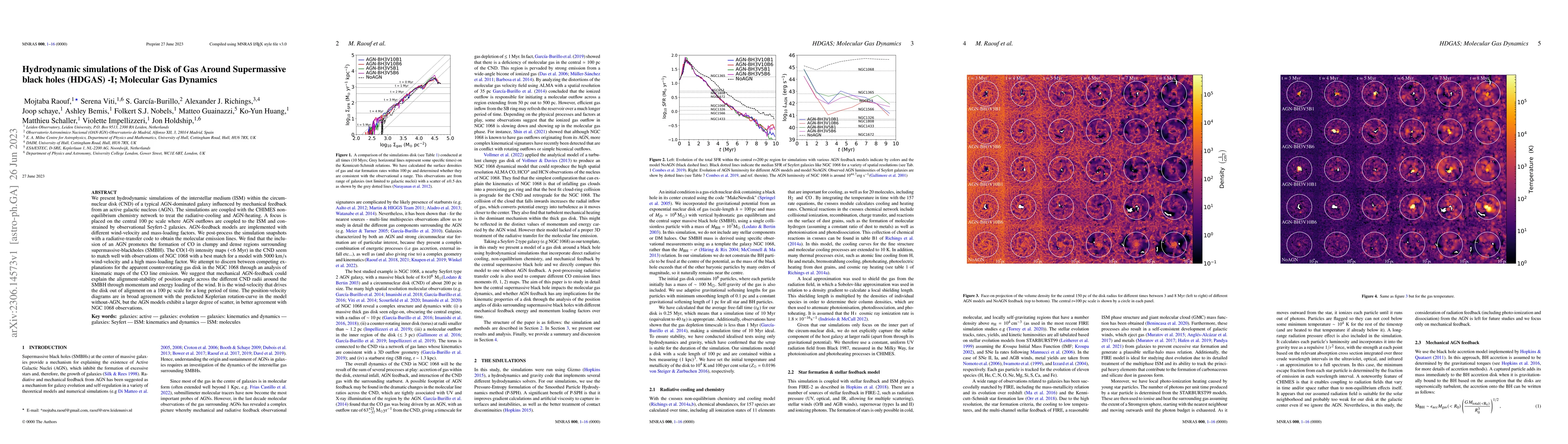 Thumbnail for Hydrodynamic simulations of the Disk of Gas Around Supermassive black
  holes (HDGAS) -I; Molecular Gas Dynamics