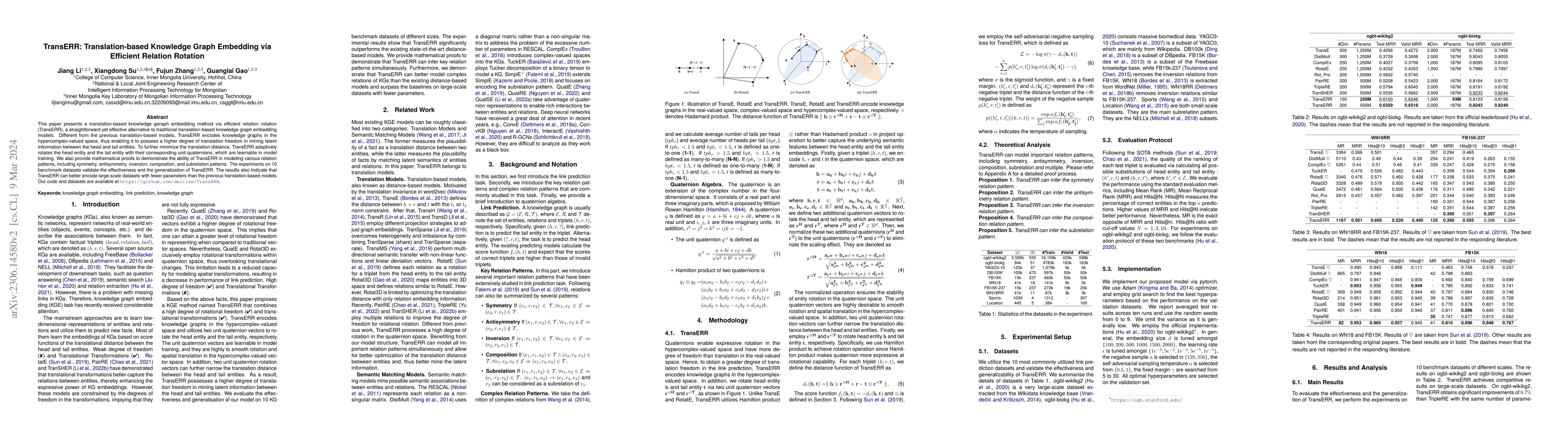 Thumbnail for TransERR: Translation-based Knowledge Graph Embedding via Efficient
  Relation Rotation