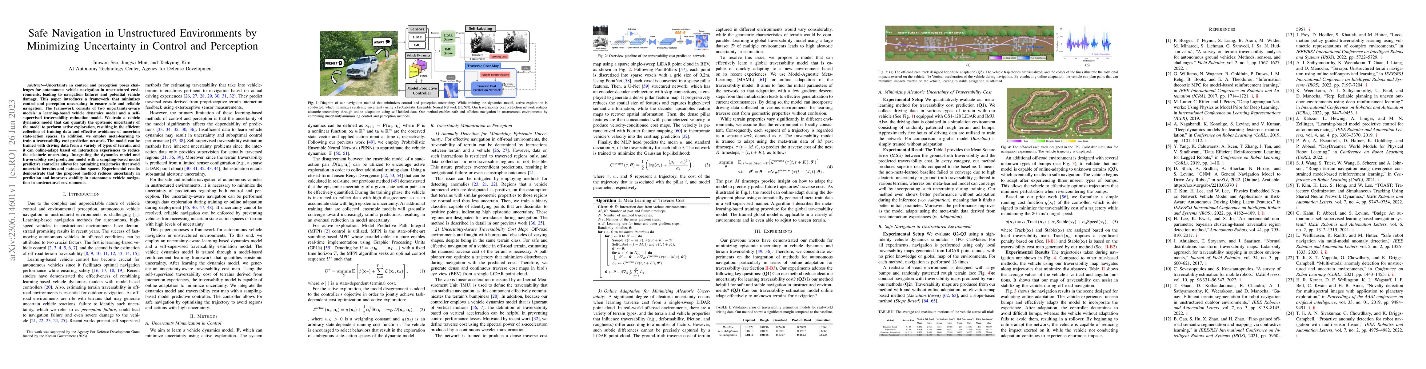 Thumbnail for Safe Navigation in Unstructured Environments by Minimizing Uncertainty
  in Control and Perception