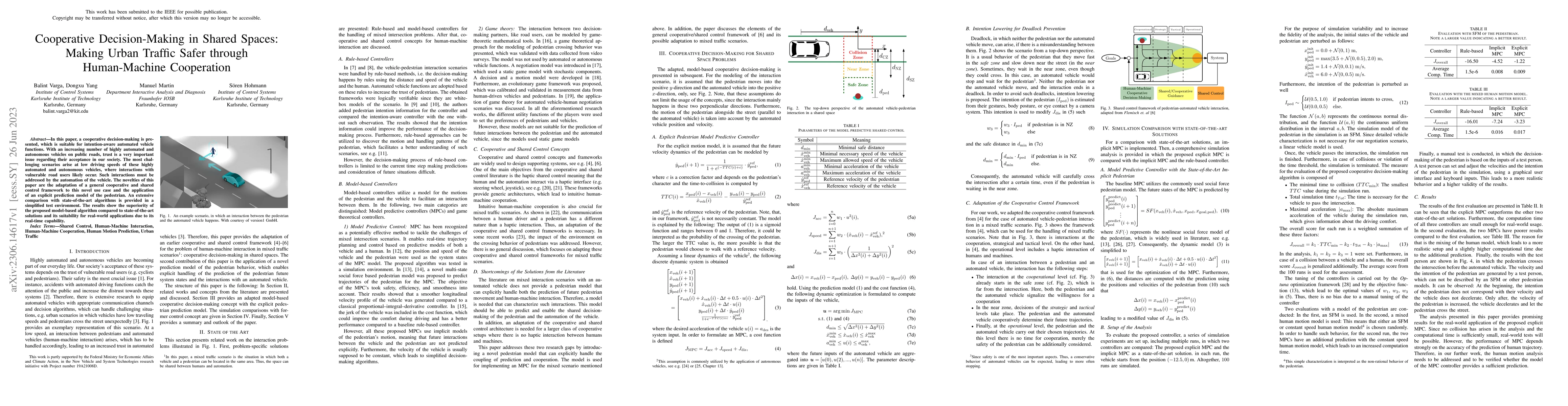Thumbnail for Cooperative Decision-Making in Shared Spaces: Making Urban Traffic Safer
  through Human-Machine Cooperation