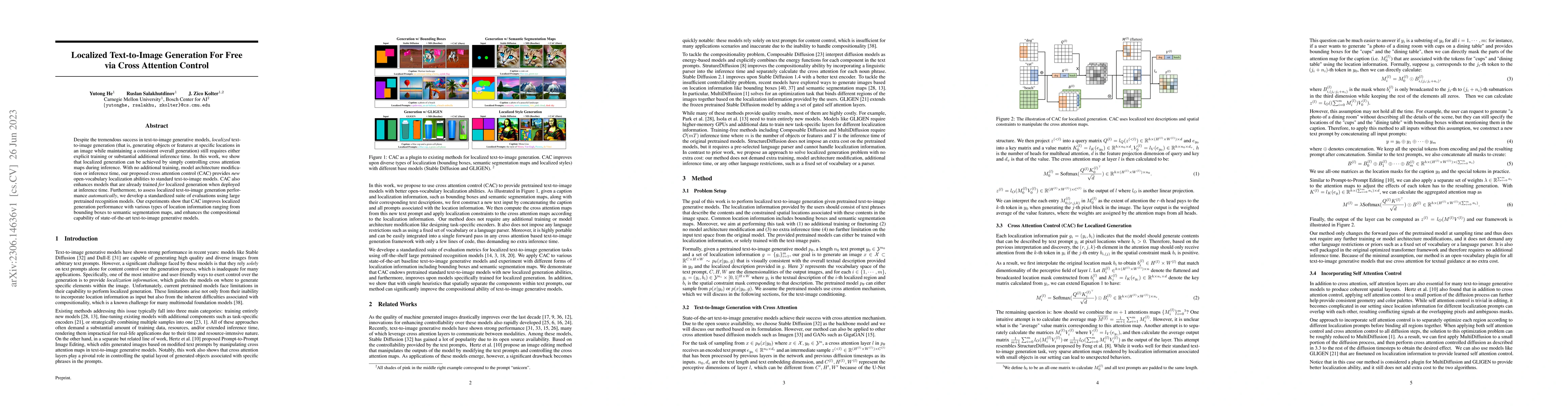 Thumbnail for Localized Text-to-Image Generation for Free via Cross Attention Control