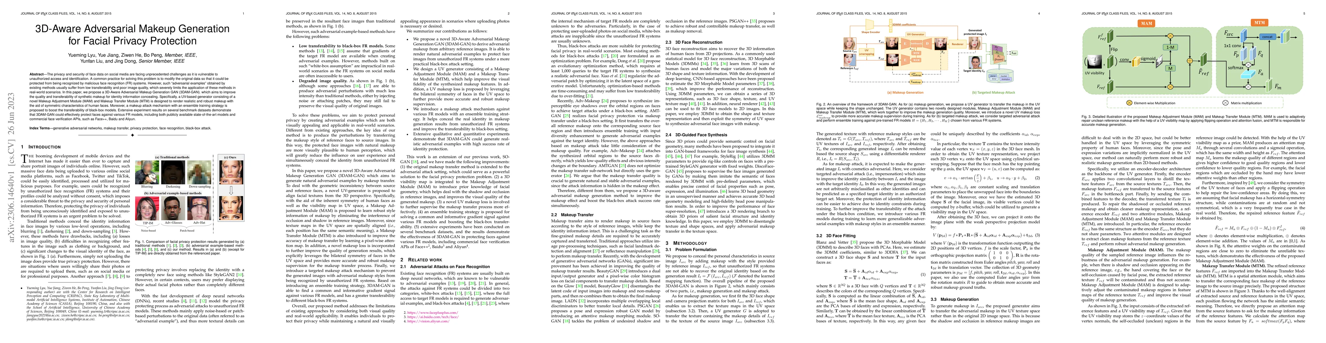 Thumbnail for 3D-Aware Adversarial Makeup Generation for Facial Privacy Protection