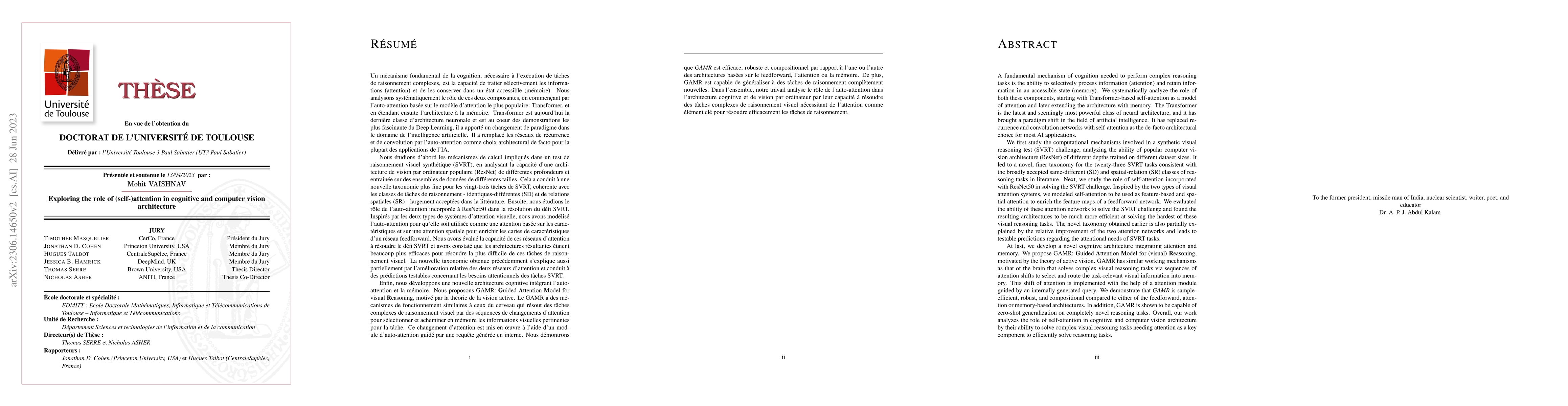 Thumbnail for PhD Thesis: Exploring the role of (self-)attention in cognitive and
  computer vision architecture